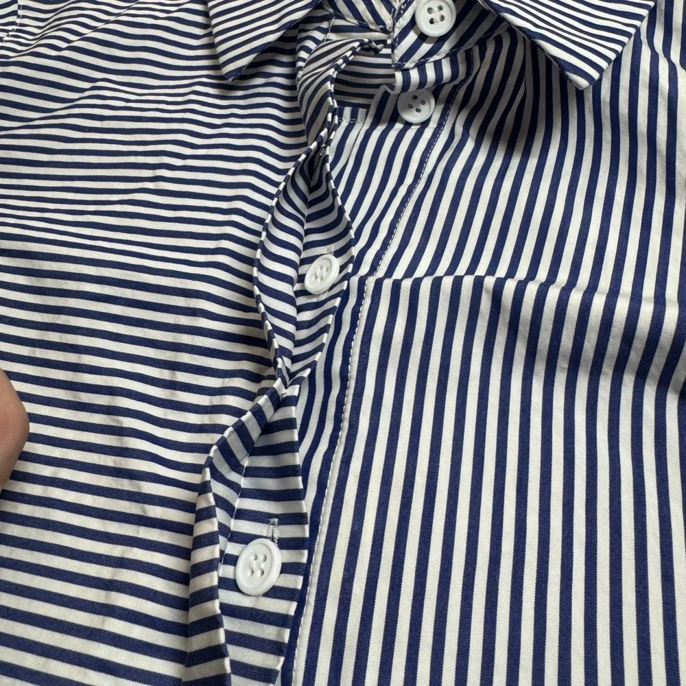 Lafayette 148 Womens‎ Shirt XXS Button Down Long Sleeve Striped Blue Tailored - Picture 9 of 9
